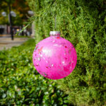 hot pink globe ornament